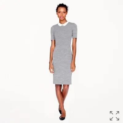 J. Crew Peter Pan Collar Gray Cotton Dress Xs 0 • $40