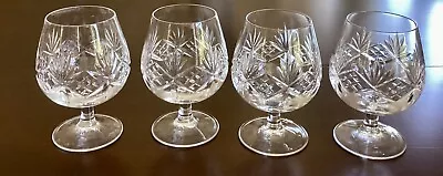 Vintage Old Fashion Crystal Glass Brandy Snifter Set Of 4 • $40