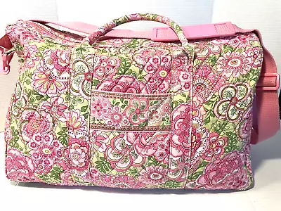 Vera Bradley Petal Pink Duffle Tote Overnight Travel Bag Beautiful Pre-owned • $39.99