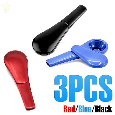 Portable Magnetic Metal Spoon Smoking Pipe W/ Gift Box -3PCS Black / Red / Blue • $18.57