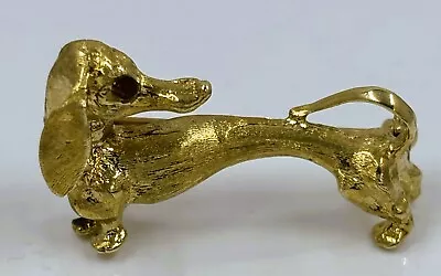 14k Gold Dachshund Dog Vintage Pin Brooche • $345