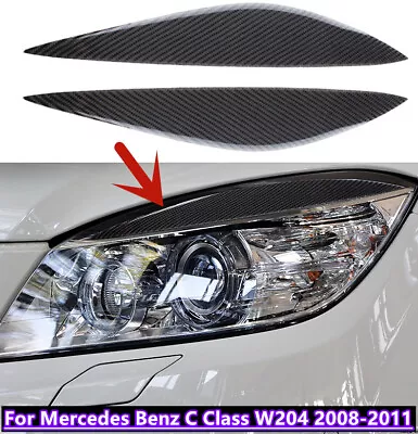 For Mercedes Benz C Class W204 2008-2011  Real Carbon Fiber Eyebrow Eyelid Cover • $19.97