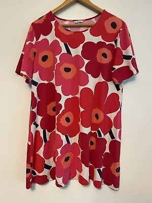 Marimekko Unikko Red Poppy Short Sleeve Top T-shirt Size Large Casual Rare Print • $159.84