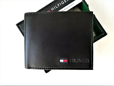 £19.87 • Buy Tommy Hilfiger Men's Leather Passcase 'Stockon' BiFold, Wallet,Coin Pouch, Black