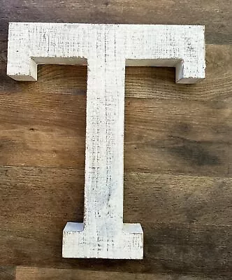 Weathered White Wooden 14 Inch Letter T Hobby Lobby • $18