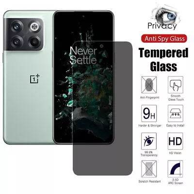 Anti Spy Privacy 9H Tempered Glass Cover Screen Protector For Oneplus 10T 5G • $8.35