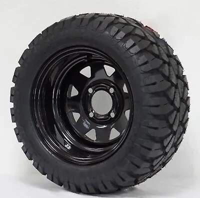 12  Black Steel Golf Cart Wheels & 20x10-12  Stinger All Terrain DOT Tires - 4 • $439.95