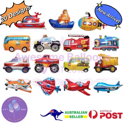$3.99 • Buy Giant Police Car Fire Truck Train Aluminium Foil Birthday Party Helium Ballons 