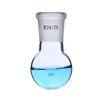 24/29 Glass Flask Round Bottom 1-neck Lab Chemical Bottle Single Neck Vessel RBF • $11.99