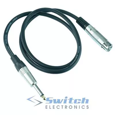 6.35mm 1/4  Mono Jack Plug To XLR Female Socket Audio Lead Cable 1m 3m 5m • £4.09