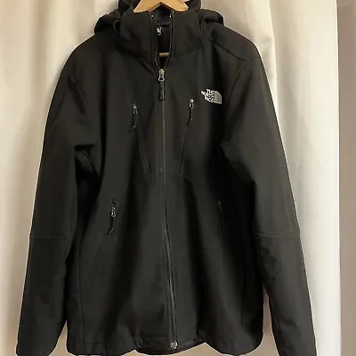 Northface Men’s Windwall Primaloft Rain Jacket L Black Zip Up Removable Hood • $39