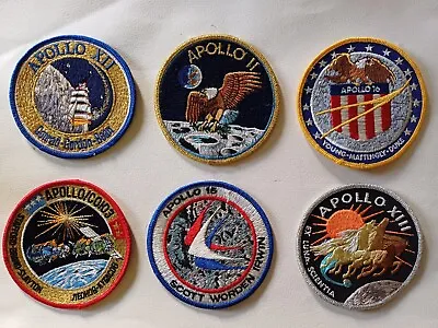 Qty X 6 Large Vintage Apollo NASA Mission Embroidered Patches Unused • £50