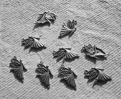 20 Tibetan Style Charms - Antique Silver Dancing Fairies • £3.50