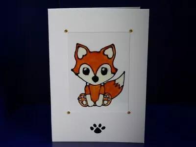 £3.50 • Buy Hand Painted Fox Greetings Or Occasion Card