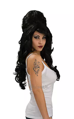 Rehab WIG Fancy Dress Accessory Amy Winehouse Pop Star Beehive Ladies Party 60s • £18.95