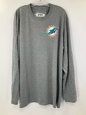 #60 Miami Dolphins Team Issued On Field Grey Dri-fit Long Sleeve Shirt Sz 2xl • $32.99