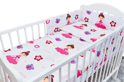 £22.99 • Buy Baby Nursery 3pcs Bedding Set Bumper Pillow Duvet Cotton Fit Cot Bed 140x70cm