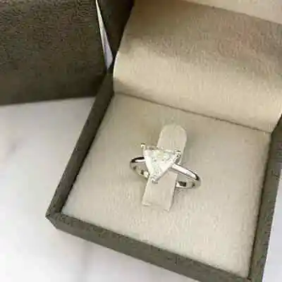 2Ct Trillion Cut Lab Created Diamond Women's Wedding Ring 14K White Gold Plated • $73.49