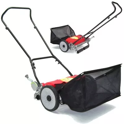 Hand Push Cylinder Lawn Mower 46cm Cutting Width Grass Collection Bag 55920 • £162.48