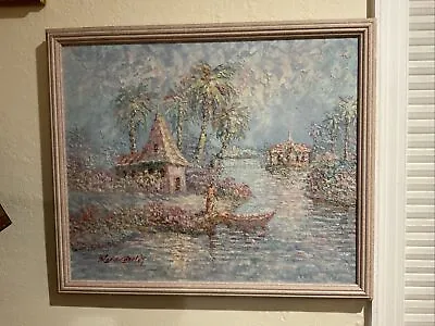 Marie Charlot Oil Painting Tropical  Style 19x22 1/2 In Signed • $120