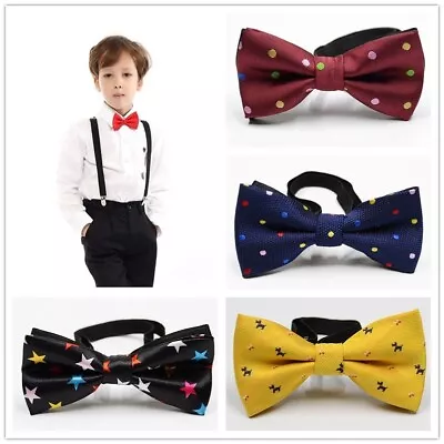 38 Colors Baby Kids Boy Toddler Wedding Bow Tie Party Bowtie Pre-Tied Necktie • £3.53