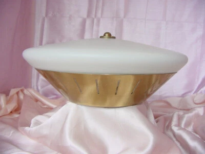 $125 • Buy Vintage Mid Century Modern Flying Saucer Ufo Ceiling Light Fixture Lamp