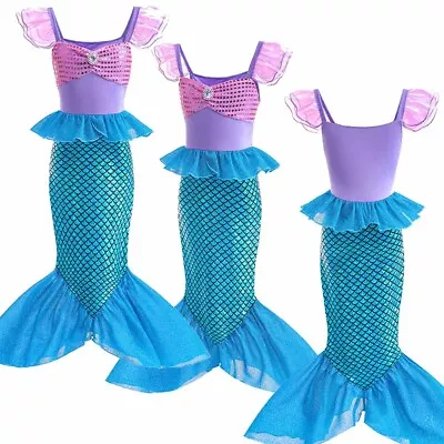 New Kid Girls Mermaid Tail Swimming Costume Swimmable Monofin Swimwear Beachwear • $16.99