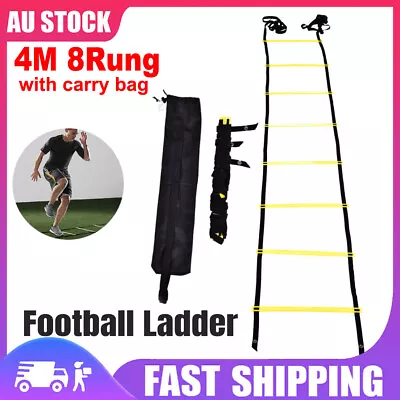 4M Agility Speed Ladder Sport Training Ladder Soccer 8 Rung Fitness Trainer AU • $13.98