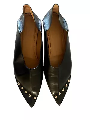 Marni Black Studded Leather Ballerina Flats Shoes 38 • $84.81