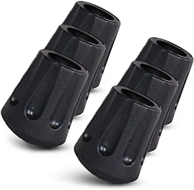 TrailBuddy Walking Stick Rubber Tips - 6 Pack Replacement Feet For Hiking Stick • £8.59