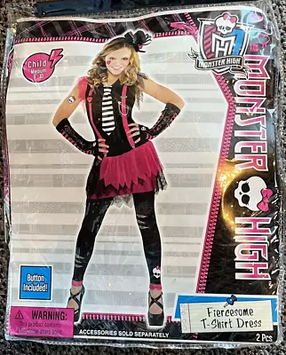 Brand New MONSTER HIGH Fiercesome T-Shirt Dress Halloween Child Medium 8-10 • $14.99