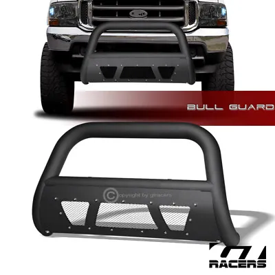 For 1999-2004 F250/Excursion Matte Blk Studded Mesh Bull Bar Brush Bumper Guard • $157