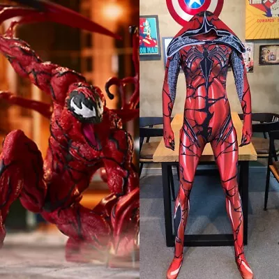 Spider-Man Venom Cosplay Carnage Costume Bodysuit For Kids Adult Handmade • $68.89