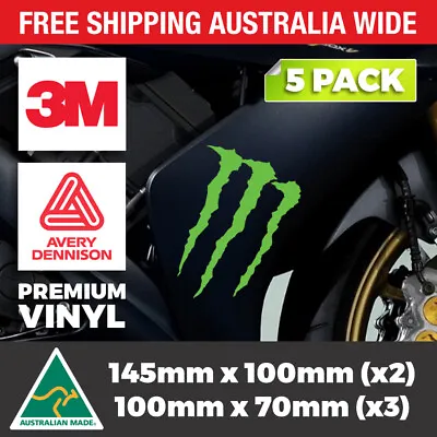 5 X Monster Energy Sticker Decal Set Motocross Motorbike Dirt Bike Fender Car • $9.95