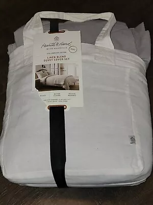 Hearth And Hand Magnolia Grey Duvet & Sham Set King Size New NWT • $59.99