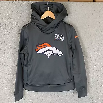 Denver Broncos Nike Hoodie Mens Small Gray Dri-Fit Sweatshirt • $22.99