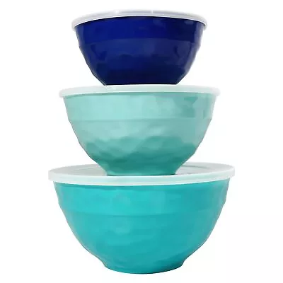 Mixing Bowl Set With Lids 6-Piece Melamine Nesting Bowls Set • $40.04