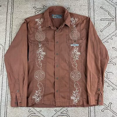 Vintage 90s Mambo Australia Brown Chinese Patterned Shirt Size Medium • £44.99