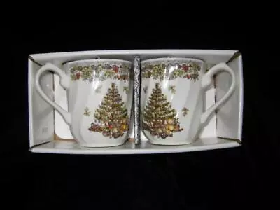 (2) Myott Queen's Seasons Greetings 10 Oz Mugs~multicolor~christmas~new • $27.91