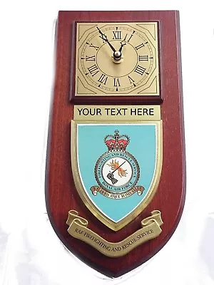 RAF Fire Fighting And Rescue Service Personalised Wall Clock Plaque UK Made • £36.99