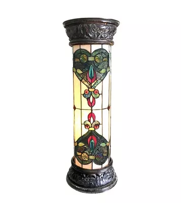 Victorian Style Tiffany Stained Glass Theme Floor Table Lamp Pedestal Desk Light • $164.78