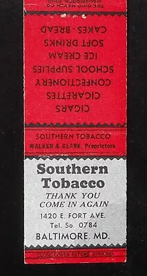 1940s Southern Tobacco Cigars Ice Cream Cakes Bread Walker & Clark Baltimore MD • $6.53