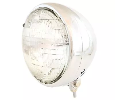 7  Bottom Mount Motorcycle Headlight Custom Spotlight H4 Halogen Chrome - Clear • $44.95