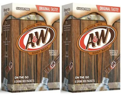 2-PK A&W Root Beer Drink Mix Singles On The Go Original Sugar Free SAME-DAY SHIP • £7.62