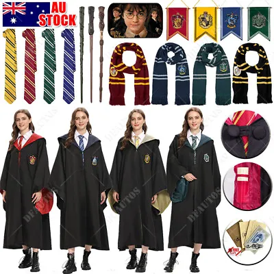 Harry Potter Adult Kids Robe Cloak Gryffindor Slytherin Tie Cosplay Costume Cape • $15.99
