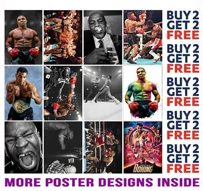 Mike Tyson Posters Boxing Gym Ali Bruno Print A4 A3 Size Buy 2 Get Any 2 Free • £8.97