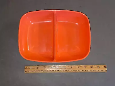 Vintage Mcm Orange/coral Brookpark Melamine Melmac Divided Tray Bowl Plate B-15 • $18.38