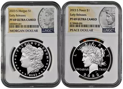 2023 - S Morgan & Peace Silver Dollar $1 Set NGC PF69 Early Releases Ultra Cameo • $169.99