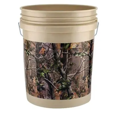 Brown Tan 5 Gal Camo Pail Camouflage 5 Gallon Bucket Realtree APG Buckets • $10.87