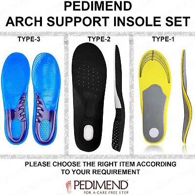 Pedimend Full Length Orthotic Arch Support Shoe Inserts Insoles For Flat Feet • £7.49